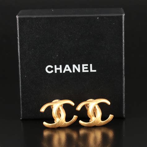 chanel double c logo earrings|chanel double c diamond earrings.